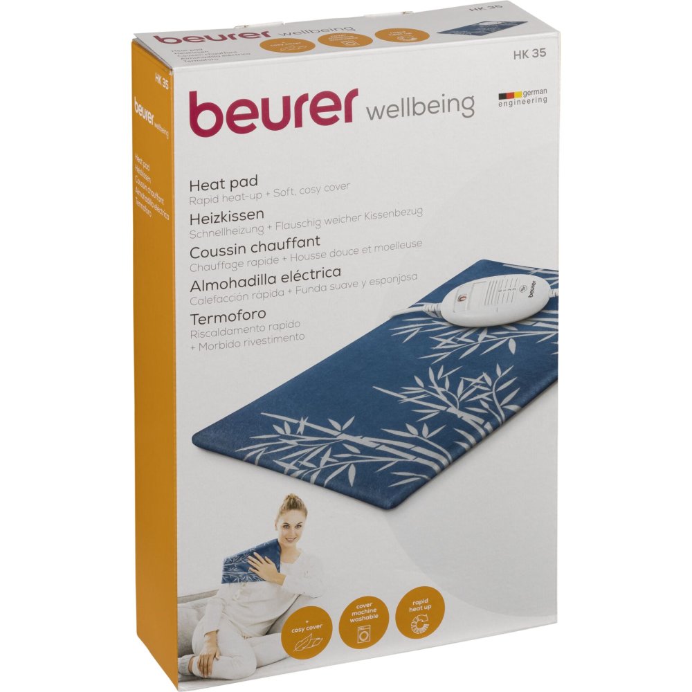 Jastëk ngrohës Beurer HK 35, 100 W, 40 × 30 cm, 3 nivele temperature, fikje automatike - Blu 3