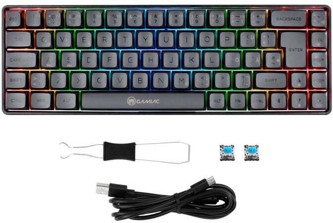 Tastierë Gaming GAMIAC TKL69G SF 65% / Mekanike / Kailh Blue Switches / RGB / USB-C - Zezë/Gri 2