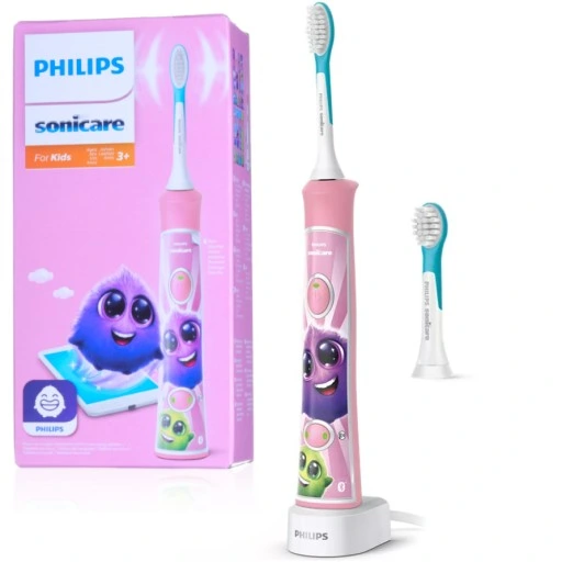 Furçë dhëmbësh elektrike për fëmijë Philips Sonicare For Kids HX6352/42 / Bluetooth / 2 Modalitete / 31.000 Lëvizje/min / SmartTimer / 2 Javë – Rozë/Mix 2
