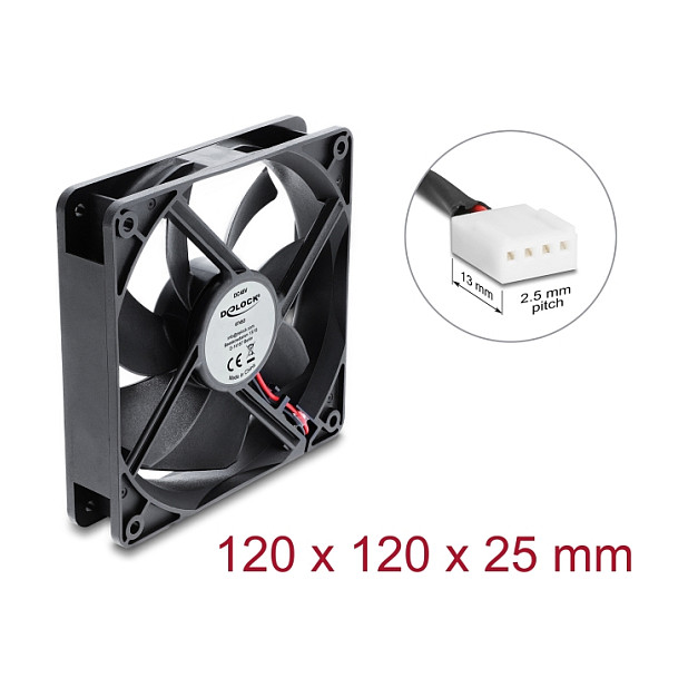 Ftohës për Kasë Delock / 120mm / 2000 RPM / PWM / Ball Bearing – Zezë