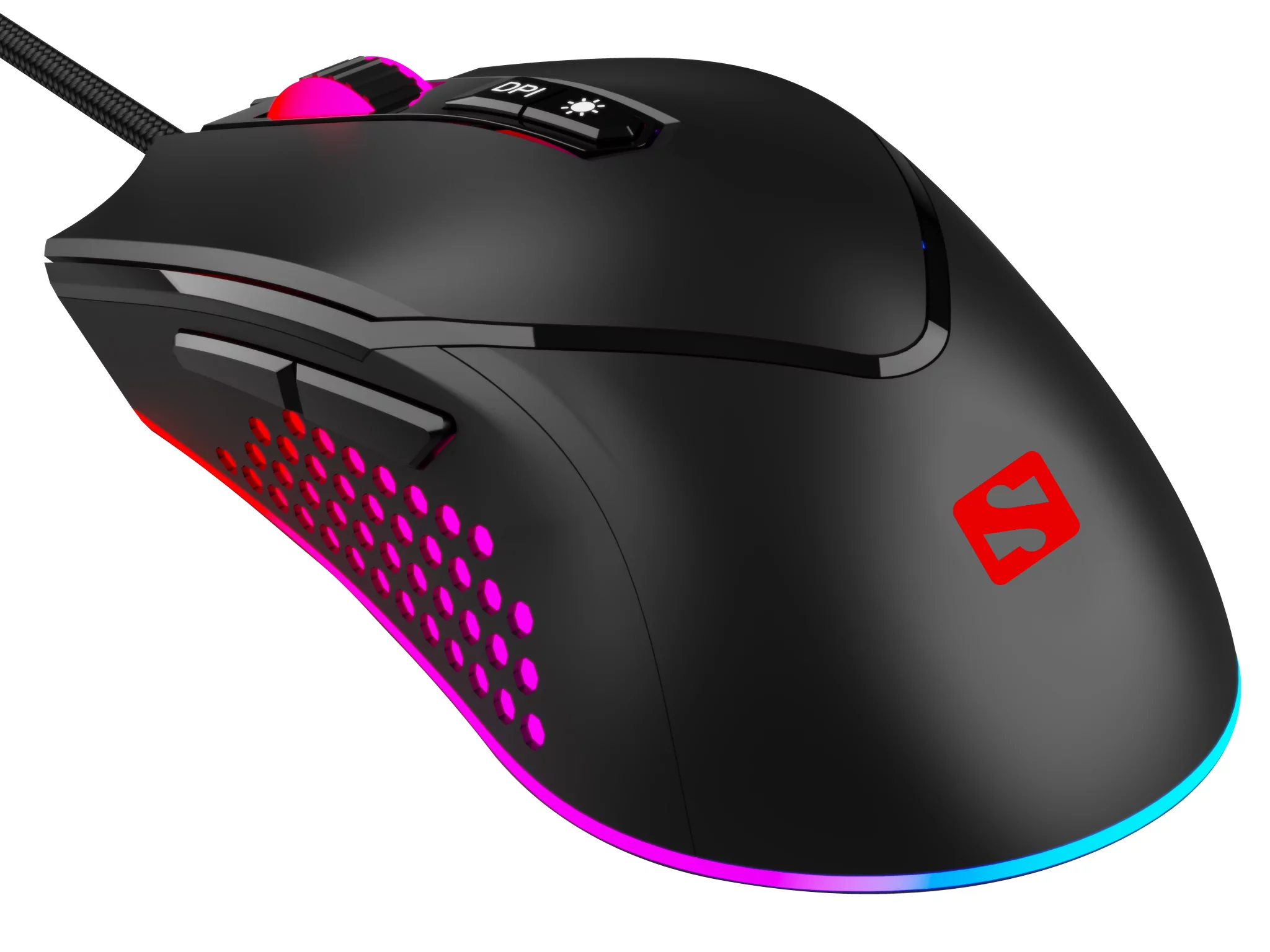 Maus Gaming Sandberg Azazinator Mouse 6400 / Sunplus 6651B / 6400 DPI / 7 Butona / USB 2.0 / 1.5m - Zezë