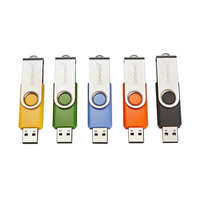 USB Flash Drive Intenso Basic Line / 8GB / USB 2.0 / 10 Copë / Swivel - Mix