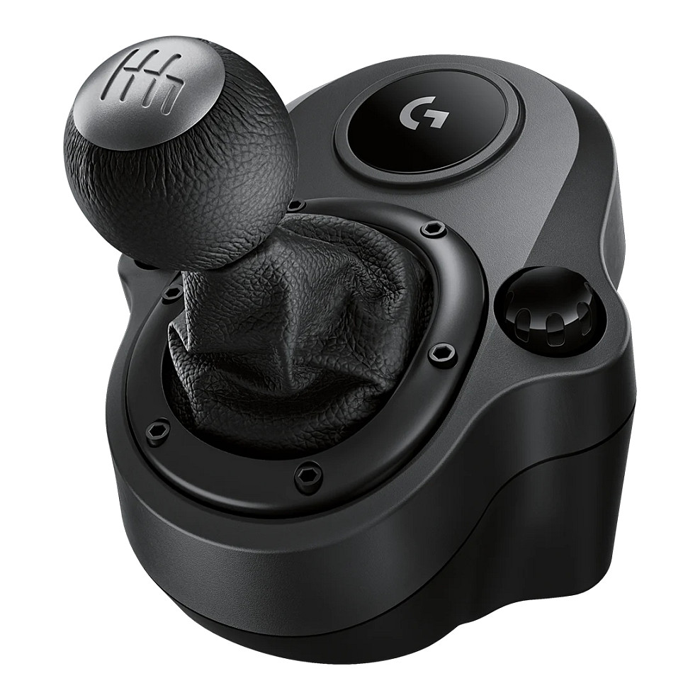 Logitech Driving Force Shifter – 6-Speed H-Pattern, Reverse Push-Down, Steel Shaft, Leather, i Zi