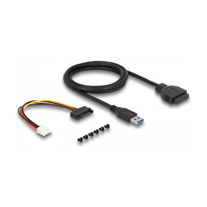 Hub USB DeLOCK 64166 / USB 5 Gbit/s / 4x USB-A / 3.5" Front Panel / 74 cm Kabllo - Zezë 4