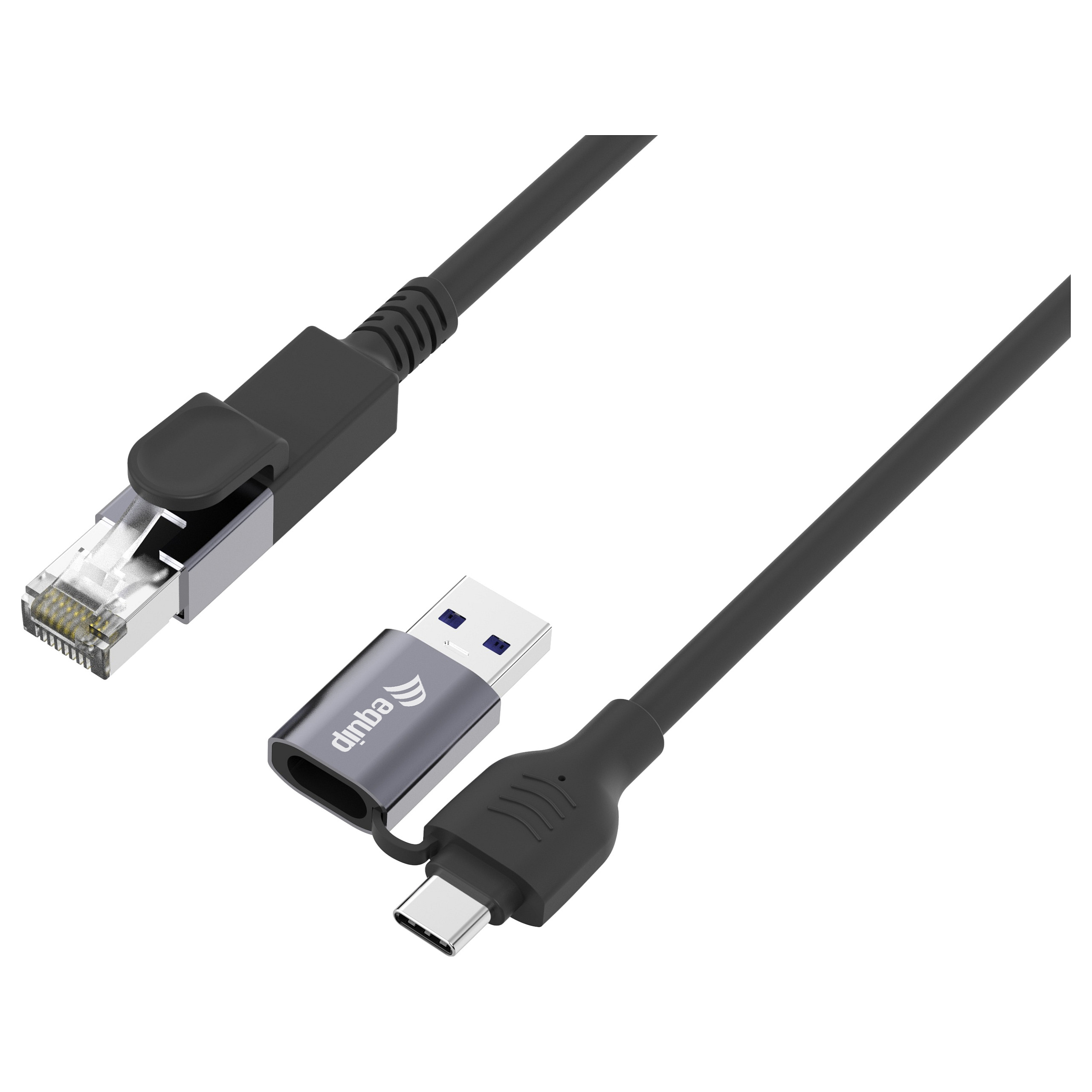 Kabllo për Rrjet EQUIP 133103, USB-A/USB-C në RJ45, Gigabit Ethernet, 3m - Zezë 9