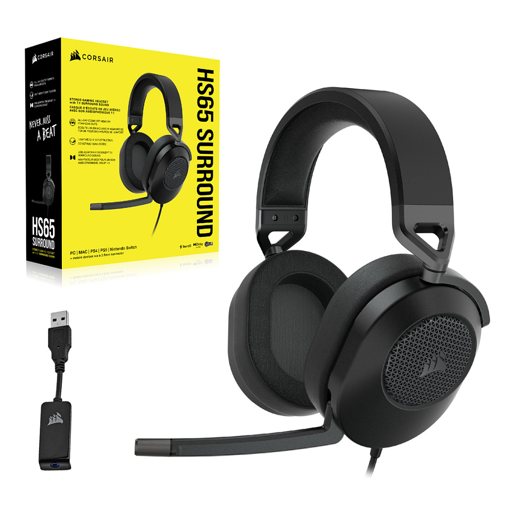 Kufje Gaming Corsair HS65 SURROUND / Wired / 3.5mm / 50mm / Dolby Audio 7.1 / Mikrofon - Hiri 4