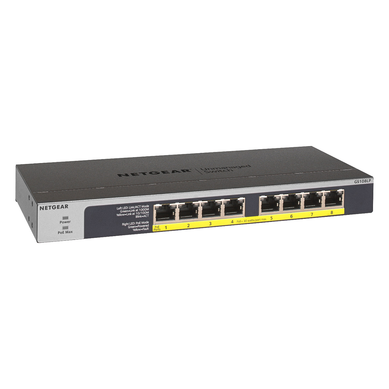 NETGEAR Switch 8x GE GS108LP-100EUS unmanaged thumbnail 3