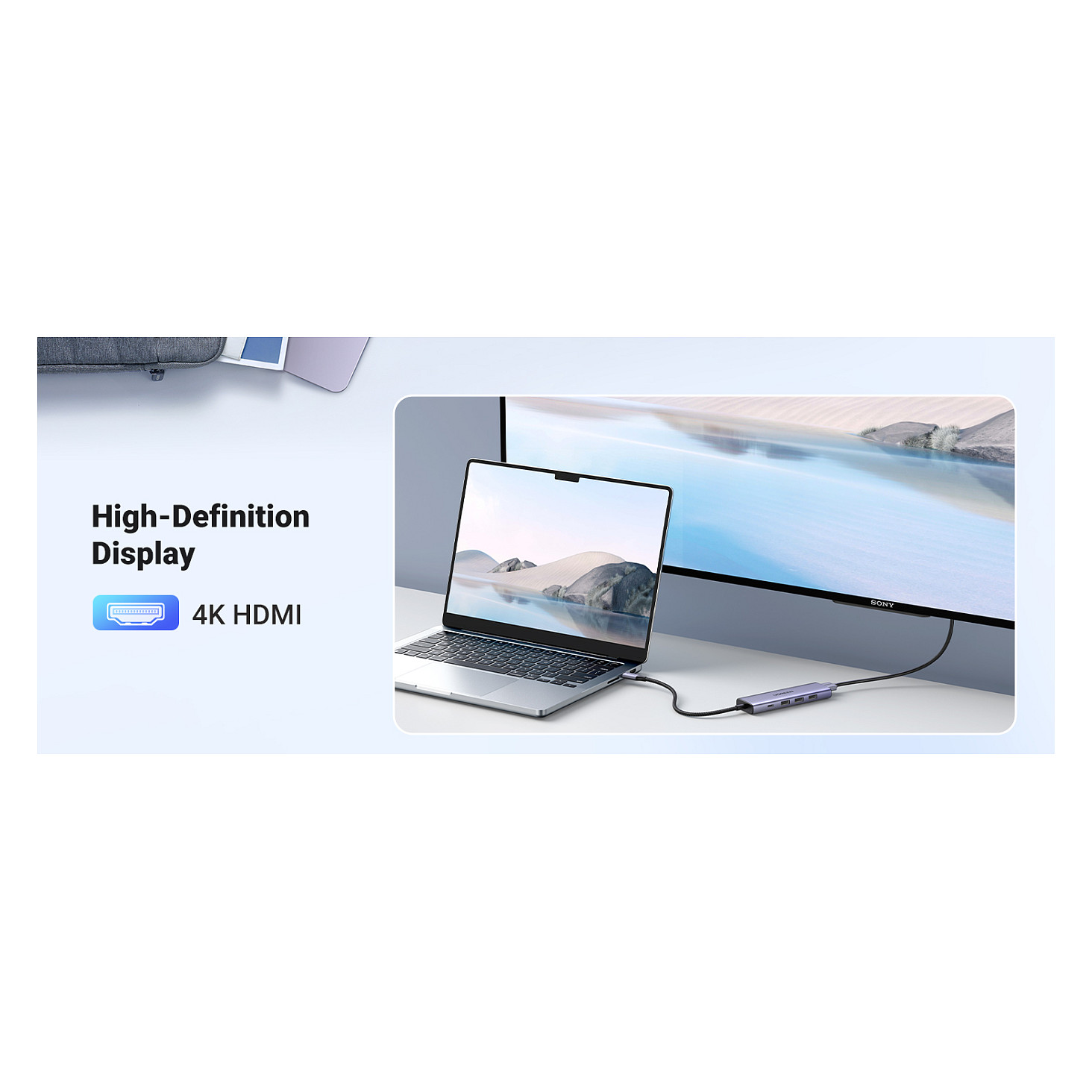 Hub USB-C UGREEN 20956A, 6-port, 3x USB-A 3.0, HDMI 4K 30Hz, SD/TF, 5Gbps - Argjend 8