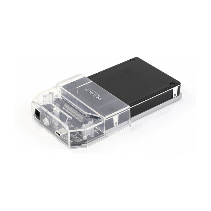 Këllëf për Disqe Delock 63368, SSD U.2 SFF-8639, USB-C 3.2 Gen 2, 10Gbps - Hiri/Transparente thumbnail 6