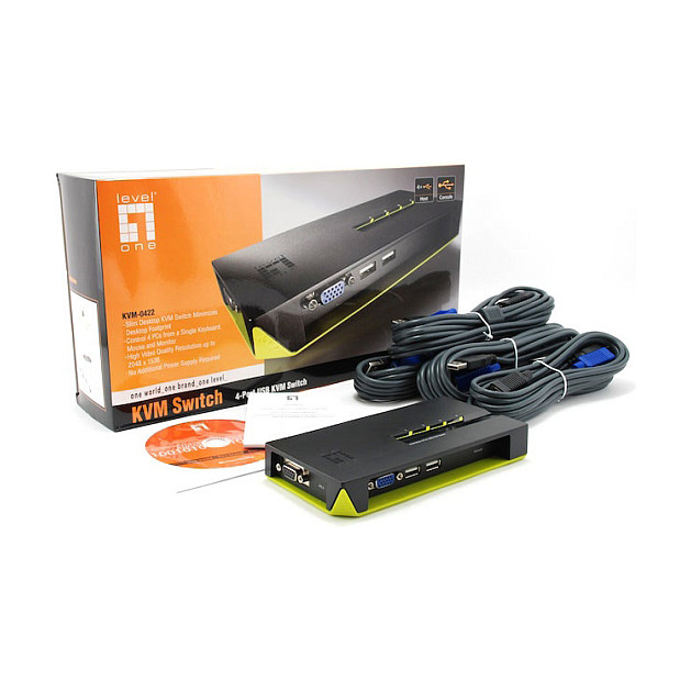 LevelOne KVM Switch / 4-Port VGA + 2x USB thumbnail 3