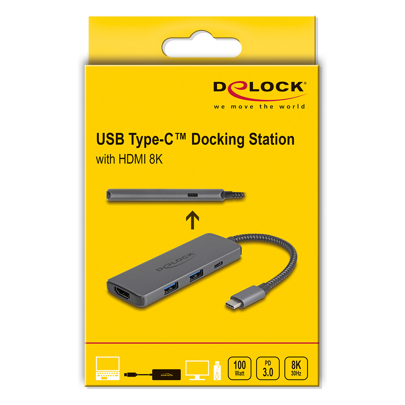 Docking Station DeLOCK / 8K / 1xHDMI / 2xUSB-A / 2xUSB-C - Gri thumbnail 4