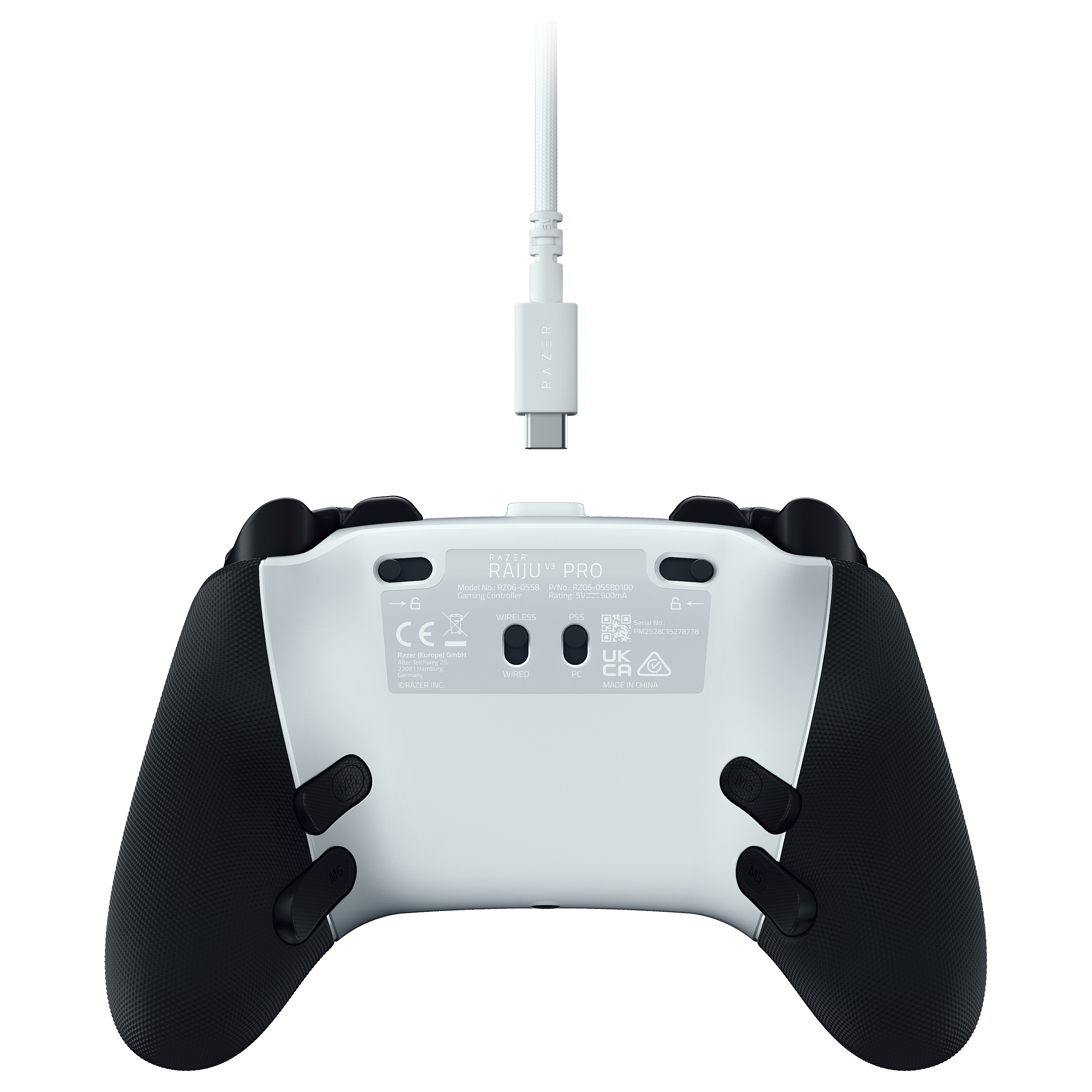 Kontroller për PlayStation 5 & PC Razer Raiju V3 Pro Wireless E‑Sport – Bardhë / Zezë 6