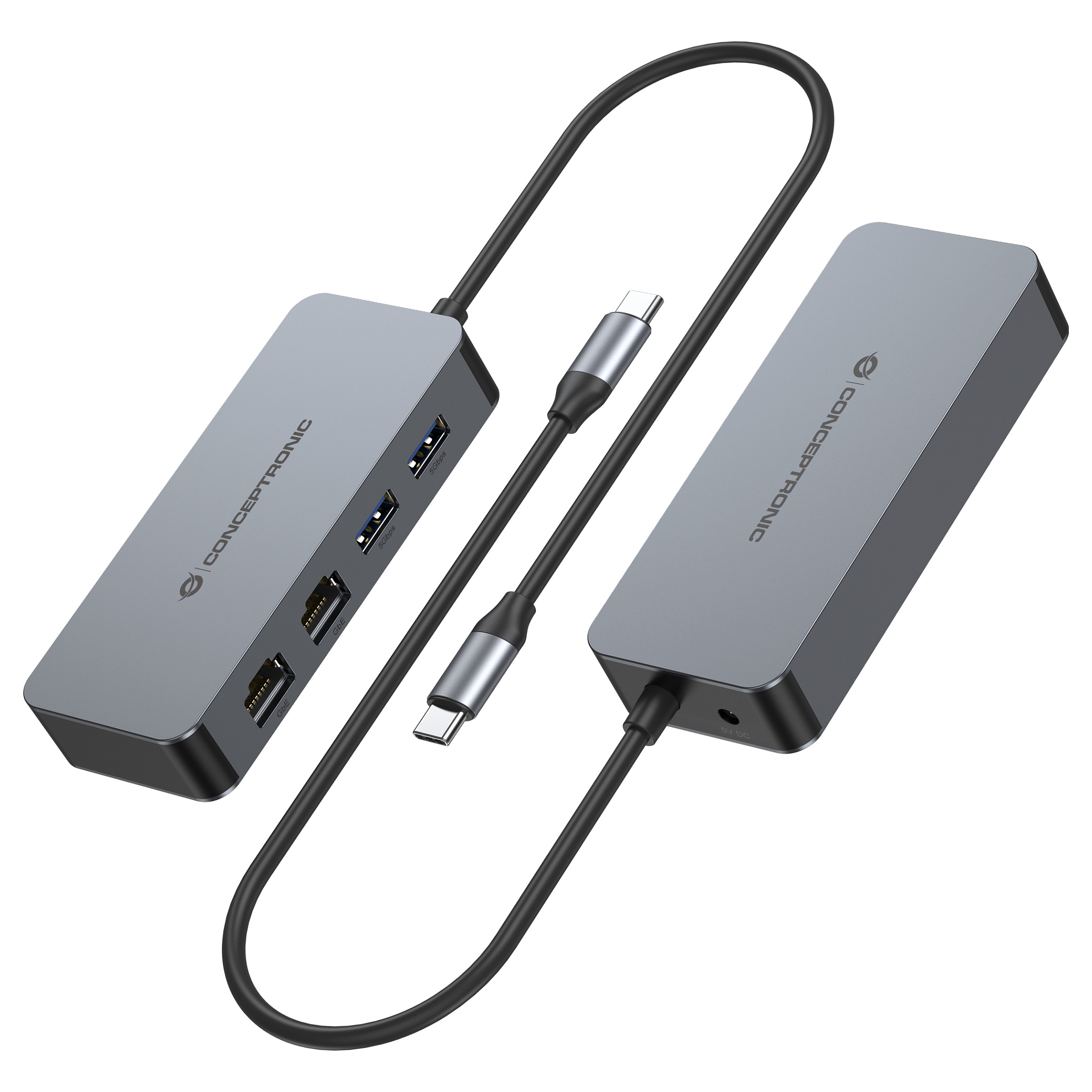 Adapter Conceptronic ABBY24G, USB-C, 2x RJ45 Gigabit, 2x USB-A 3.2 Gen 1, 5Gbps - Hiri 3