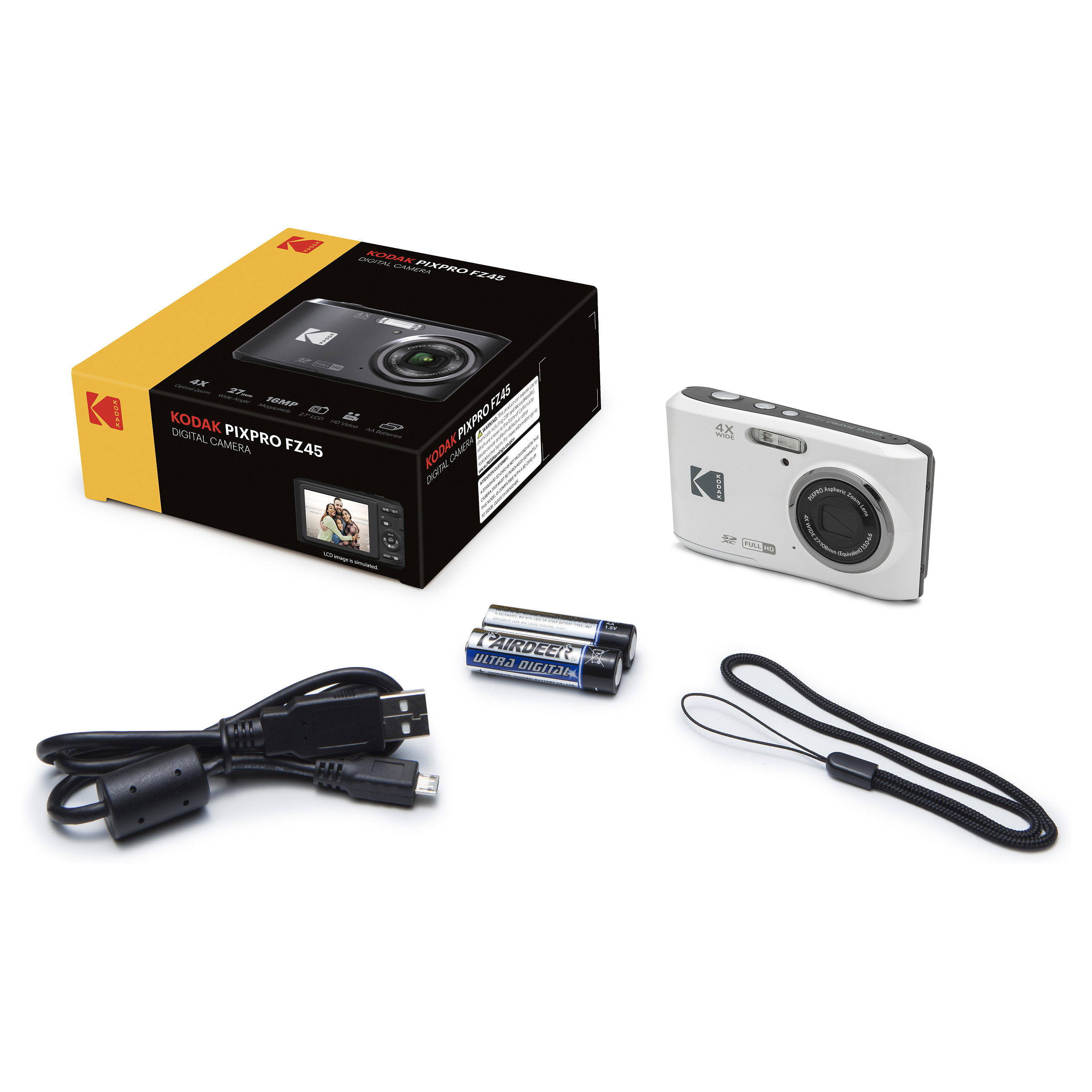 Kamerë digjitale Kodak PIXPRO FZ45, 16MP, 4x Optical Zoom, 27mm, 2.7", Full HD 1080p – Bardhë 5