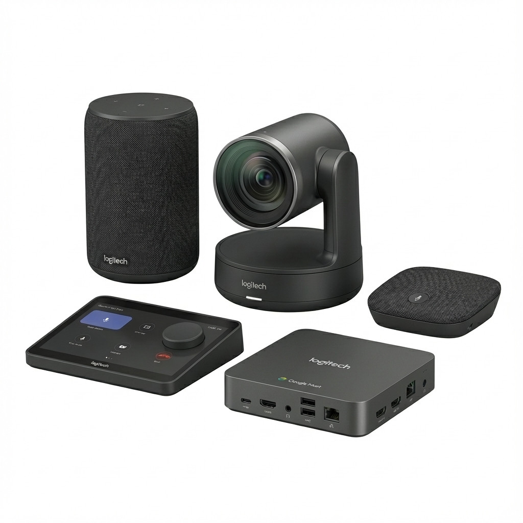 Sistem videokonference Logitech Medium Room, Tap Cat5e, Rally, Google Meet Compute