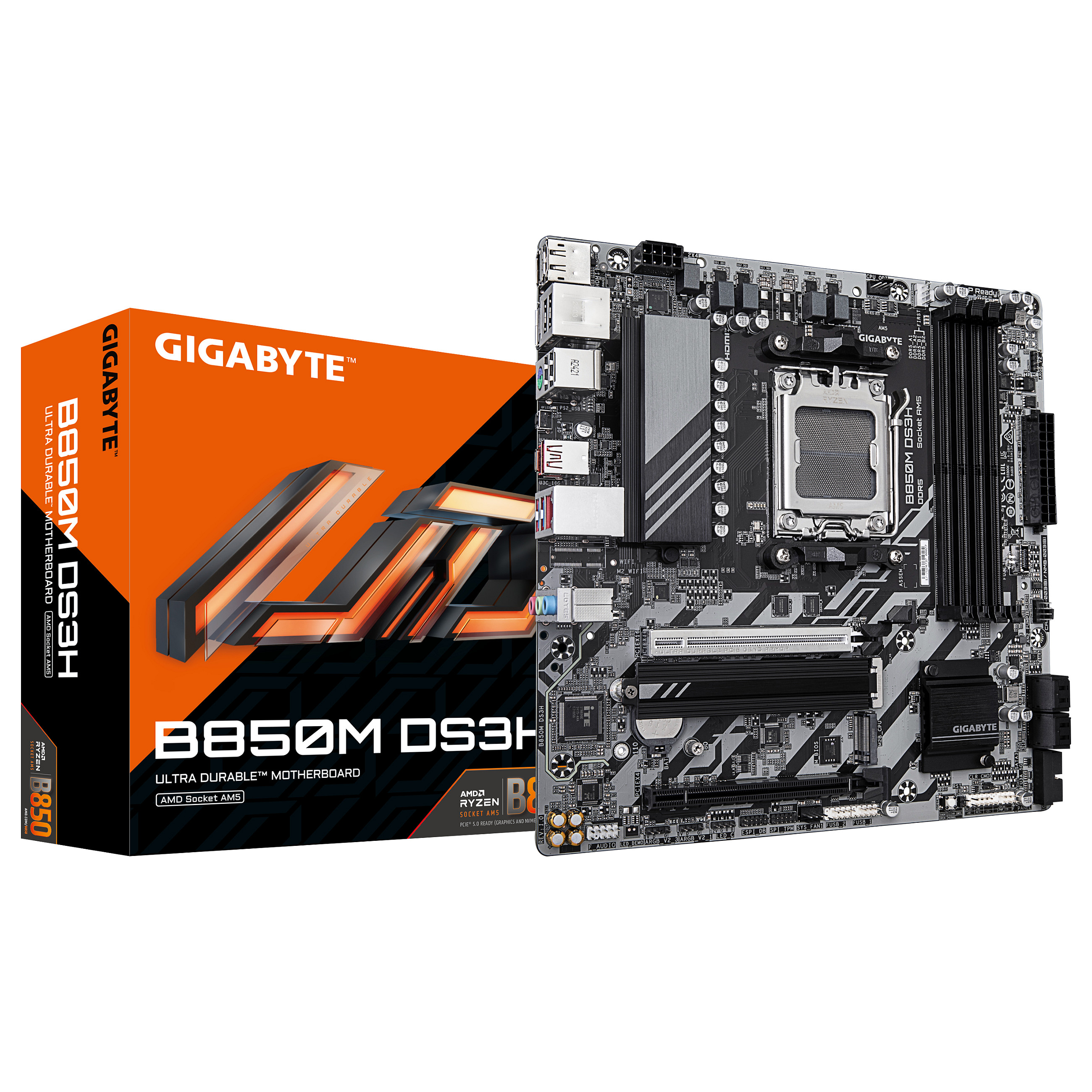 Pllakë Amë GIGABYTE B850M DS3H / AMD AM5 / B850 / DDR5 / Micro ATX / 2.5GbE LAN