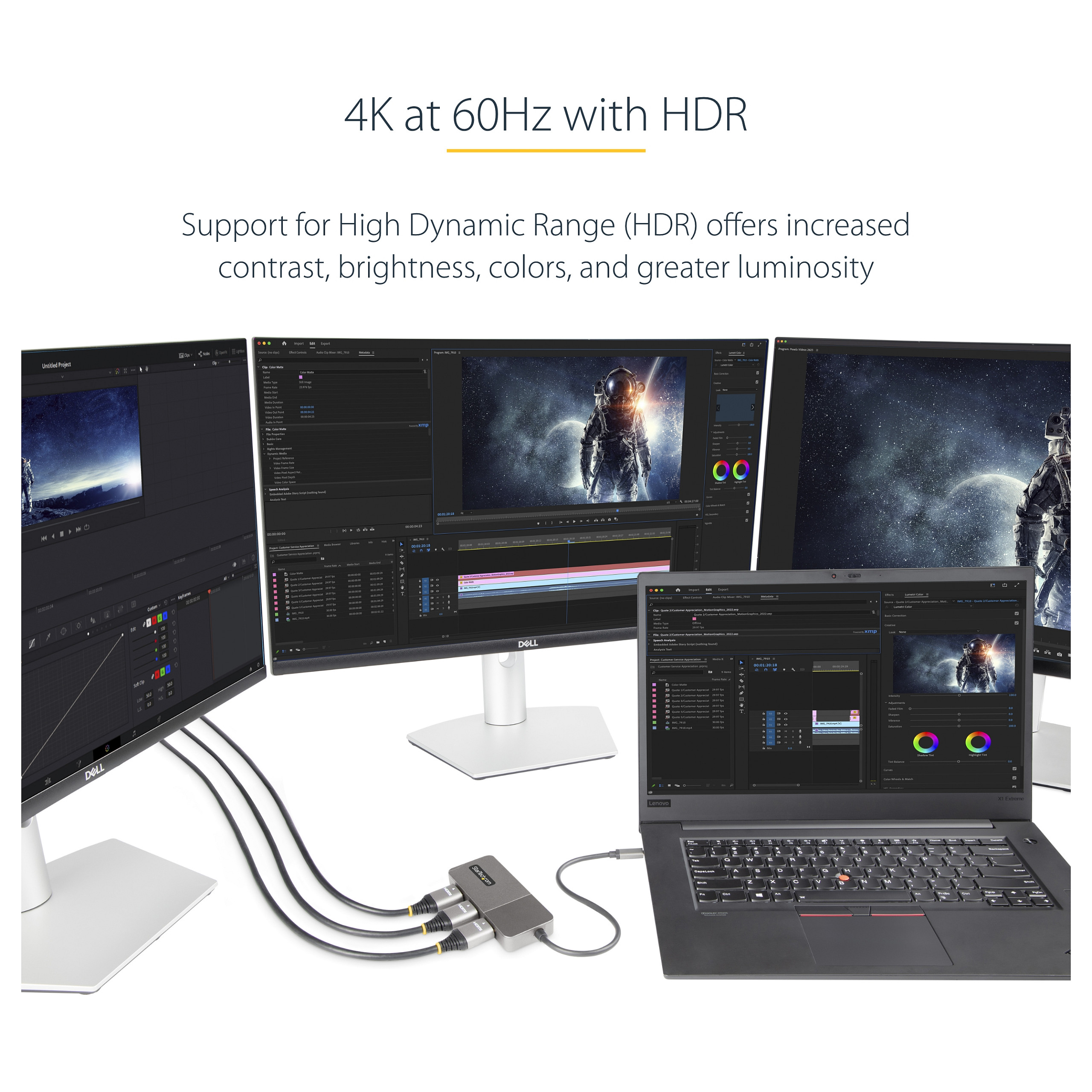 Adapter Grafik StarTech.com MST14CD123HD, USB-C në 3x HDMI 2.0, 4K UHD 60Hz, MST, HDR – Gri 9