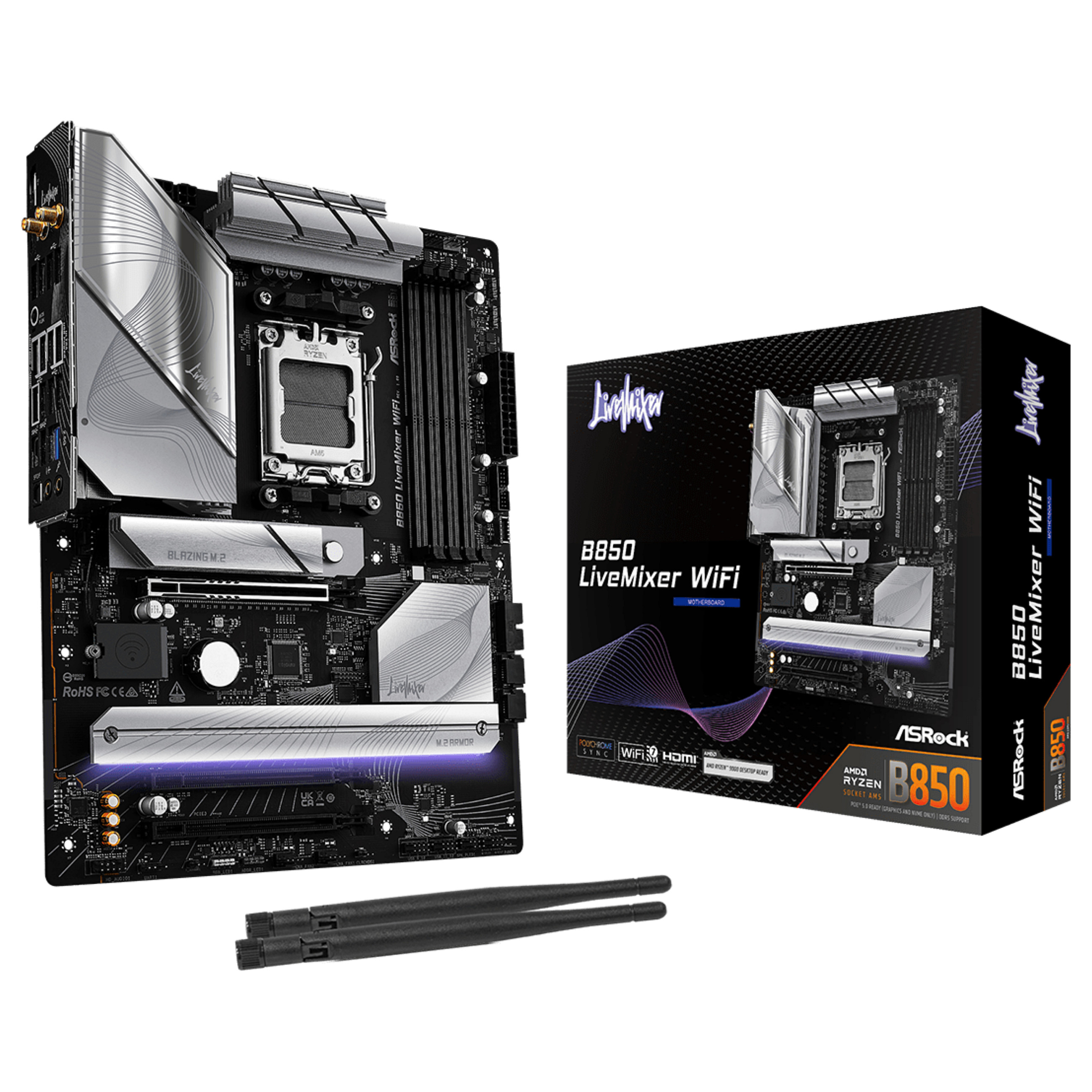 Pllakë Amë AM5 ASROCK B850 LiveMixer WiFi