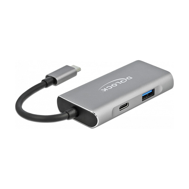 Hub USB DeLOCK 63261 / USB 10 Gbit/s / 3x USB-A + 1x USB-C / Aluminium / 0.12 m - Gri 2
