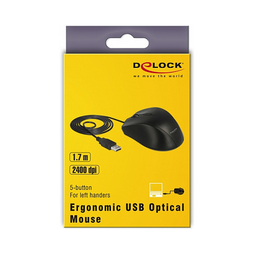 Maus me kabllo Optical Mouse / 5 Buttons / Left‑Handed - Zezë thumbnail 4