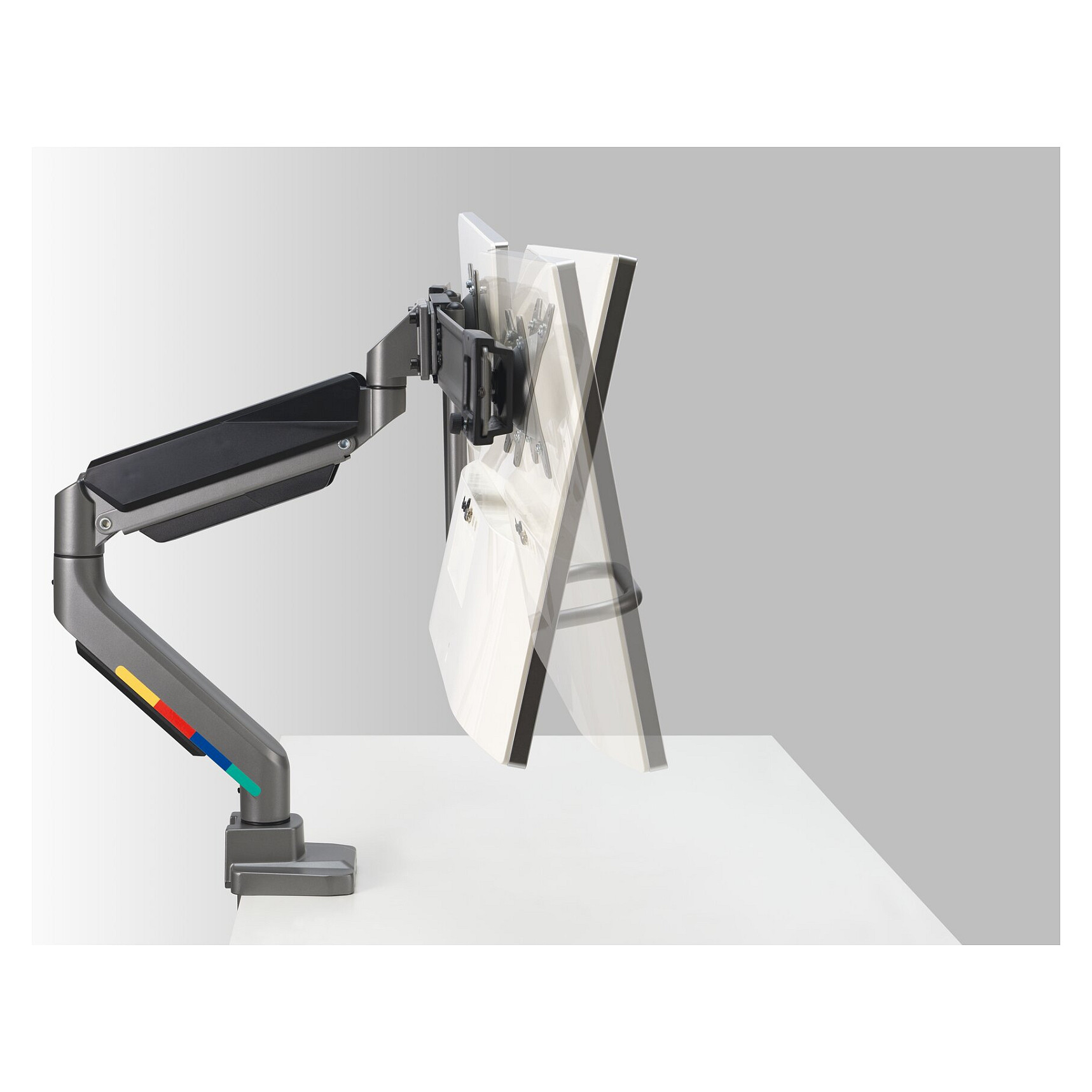Mbajtëse për Monitor Kensington SmartFit K58272WW / 2 Monitorë / deri 32" / deri 9kg për Monitor / VESA 75x75 & 100x100 / Gas Spring / Rotacion 180° - Hiri 3