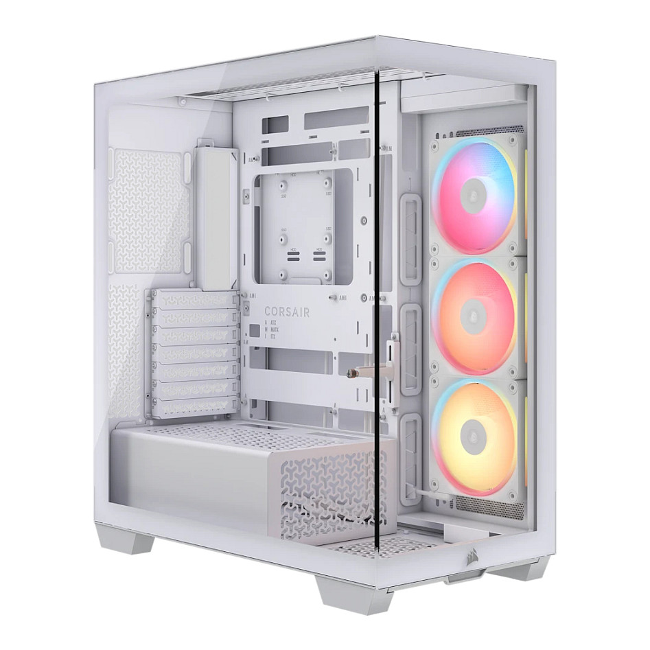 Kasë Midi CORSAIR 3500X LXR LINK (Tempered Glass) – Bardhë