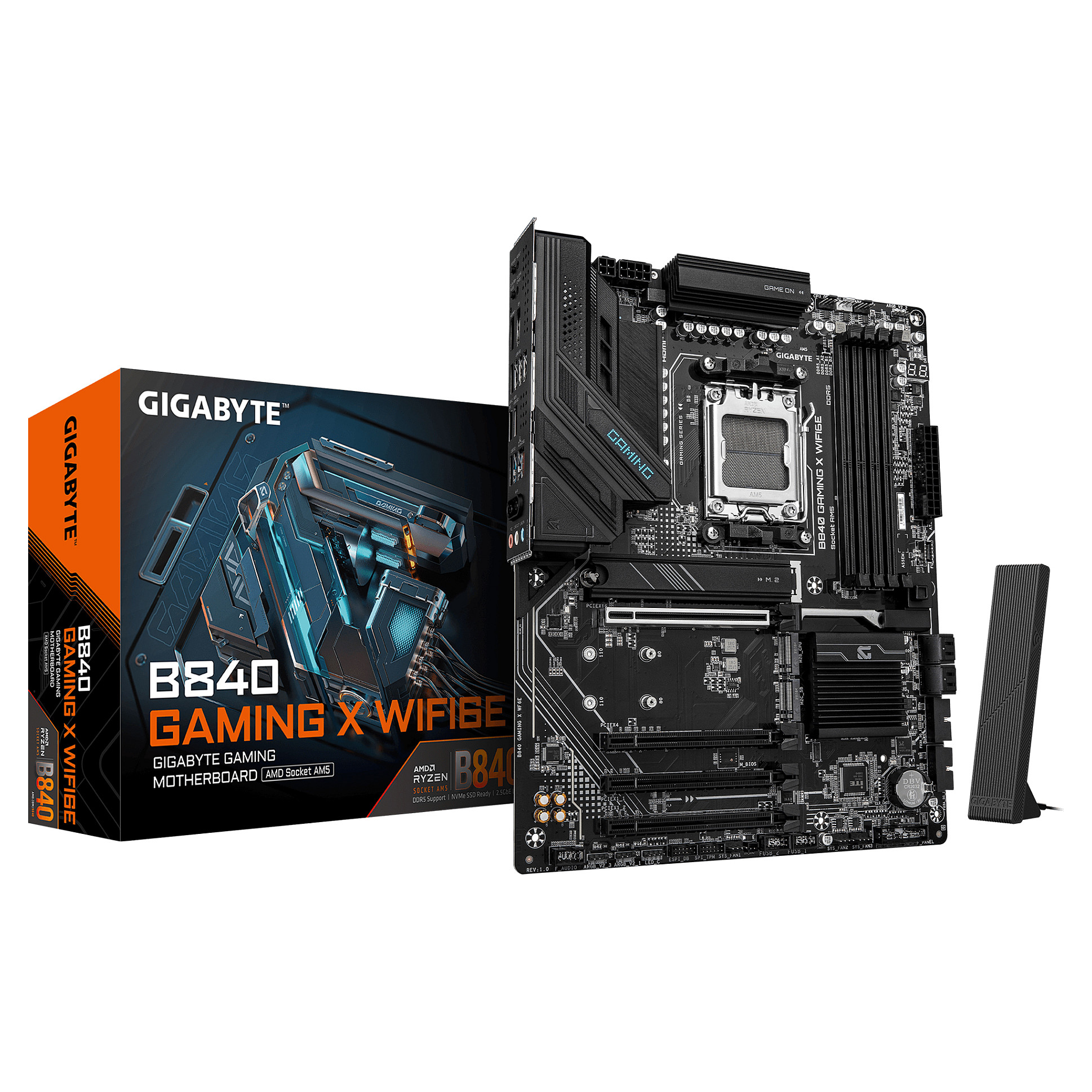 Pllakë Amë AMD AM5 Gigabyte GA-B840 Gaming X WF6E / DDR5 / ATX / HDMI+DP