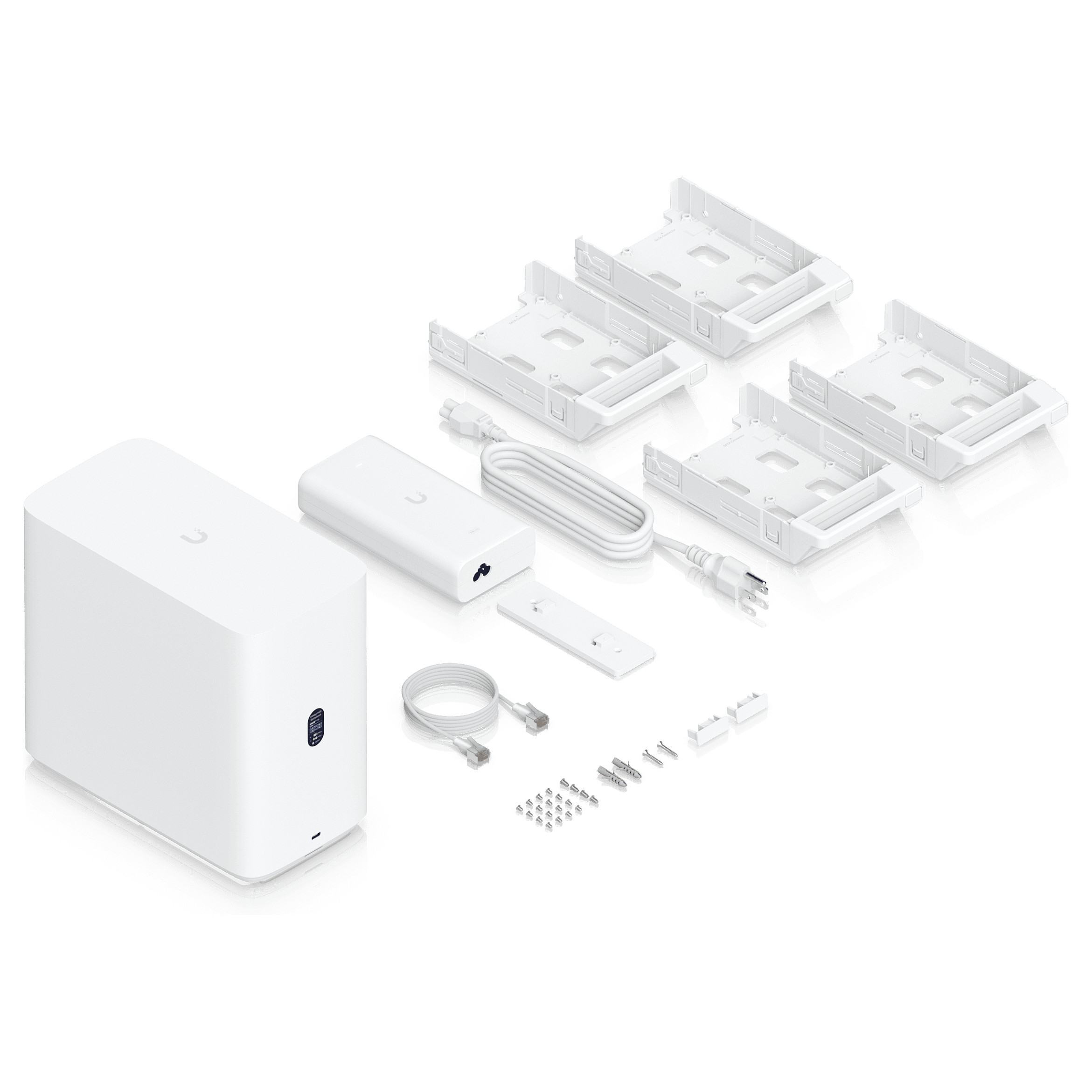 Ubiquiti UniFi UNAS-4-W 4-Bay NAS – 4x HDD/SSD, 2x M.2 NVMe Cache, 2.5GbE, RAID, PoE+++, UniFi Drive 10