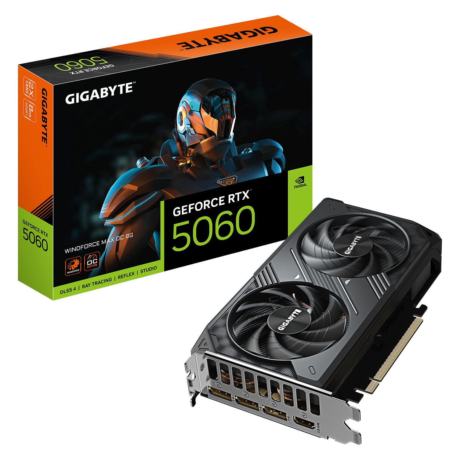 Kartelë Grafike NVIDIA GeForce RTX 5060 / 8GB GDDR7 / 128-bit / GIGABYTE WINDFORCE MAX OC+