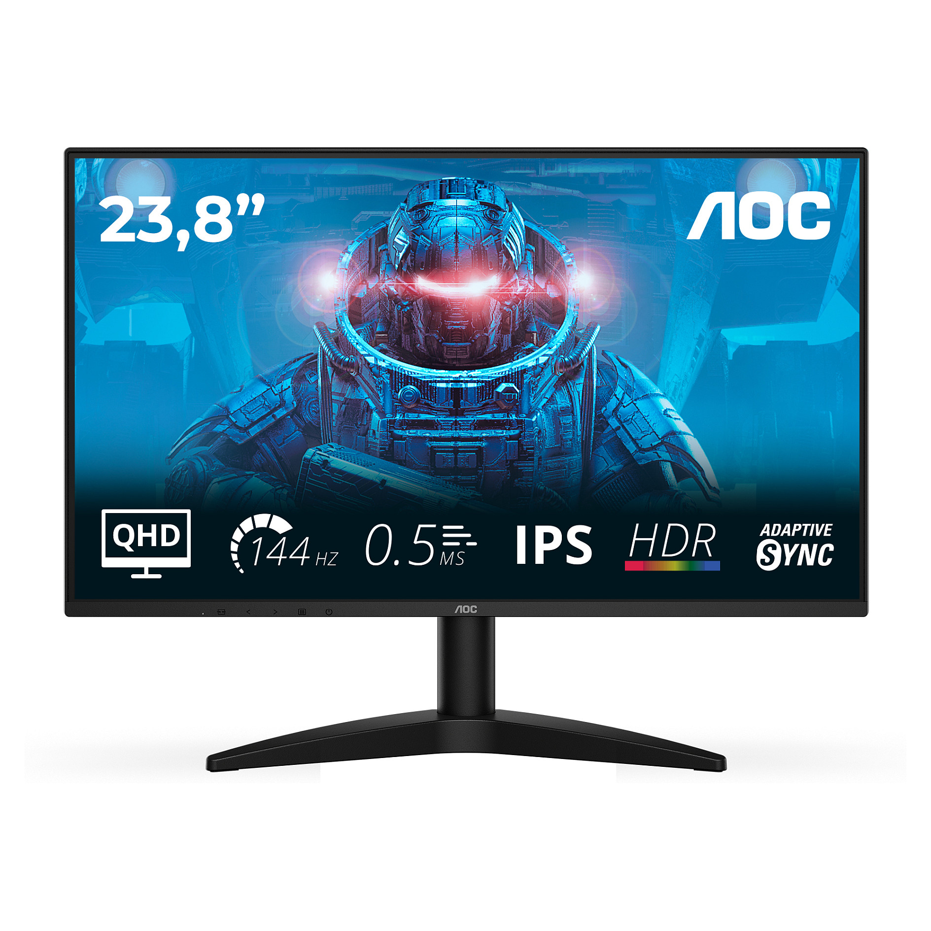 Monitor Gaming AOC Q24B36X / 23.8"/ Quad HD IPS / LED / 144Hz / 4ms / HDMI+DP - Zezë
