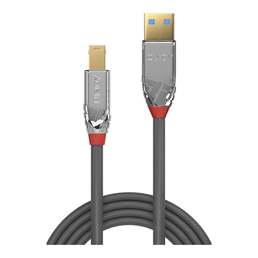 Kabllo Lindy 36661, USB-A në USB-B, USB 3.2 Gen 1, 5 Gbps, 1 m - Gri 2