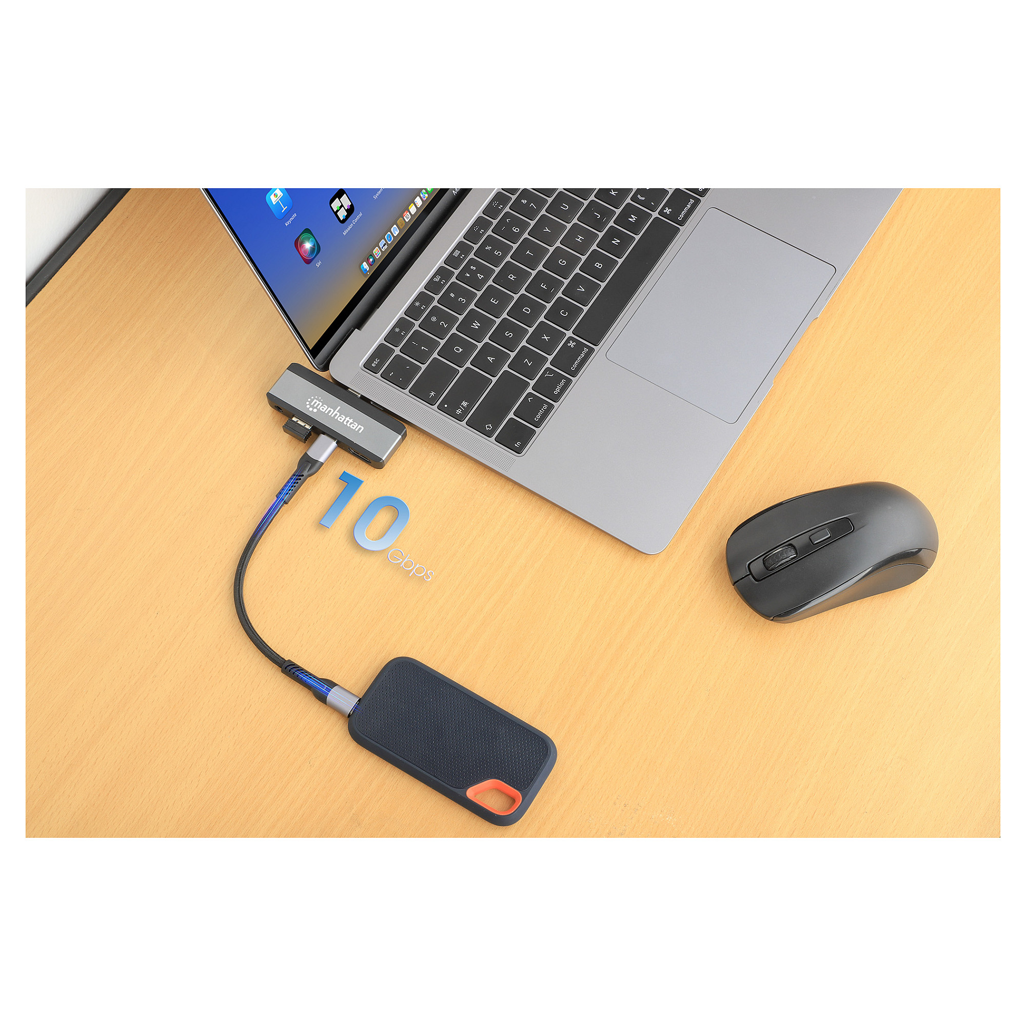 Docking Station Manhattan 190404 / 1x USB-A / 1x USB-C / HDMI / 3.5mm Audio / 100W PD – Hiri 7
