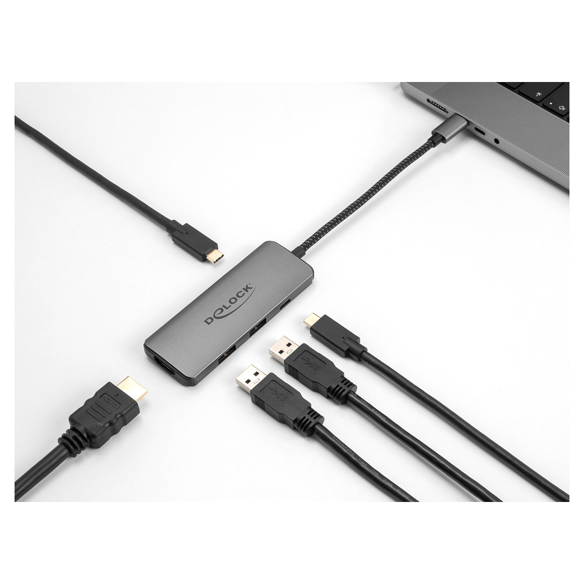 Docking Station DeLOCK / 8K / 1xHDMI / 2xUSB-A / 2xUSB-C - Gri thumbnail 3