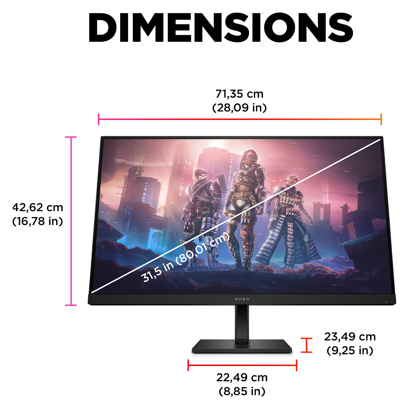 Monitor Gaming HP OMEN 32q, 31.5", QHD IPS, 165Hz, 1ms, HDMI + DisplayPort - Zezë 10