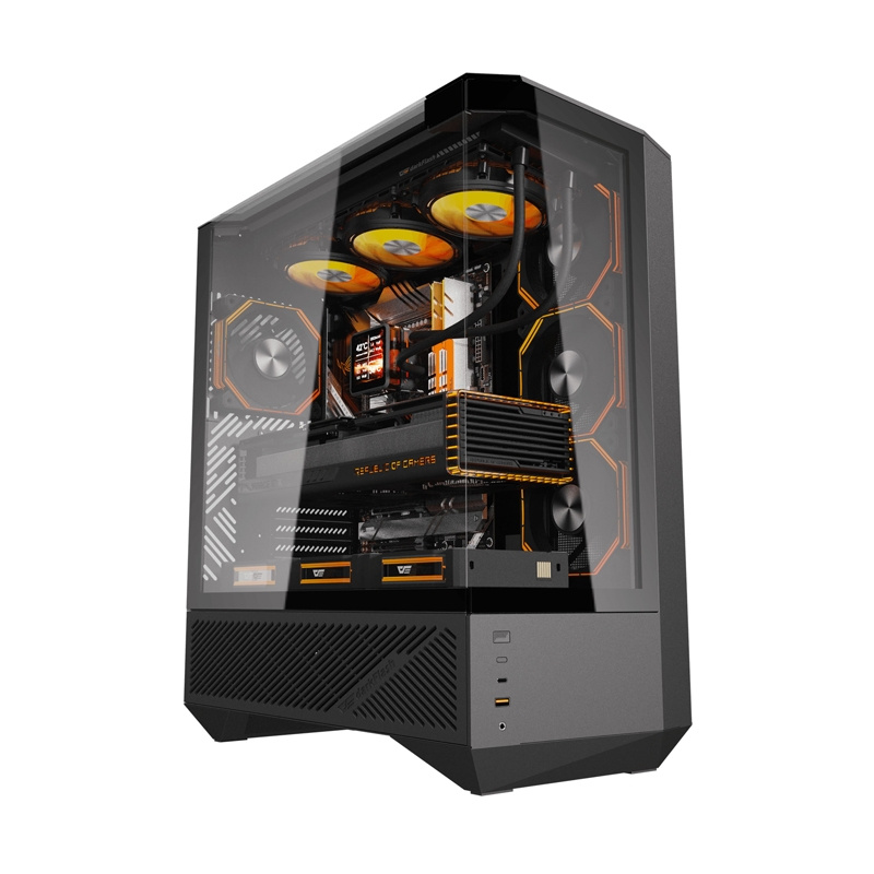 Kasë DarkFlash DS950V / ATX Mid-Tower / Display IPS 6" / 6x120mm ARGB / USB Type-C / Panoramic 270° – Bardhë 9