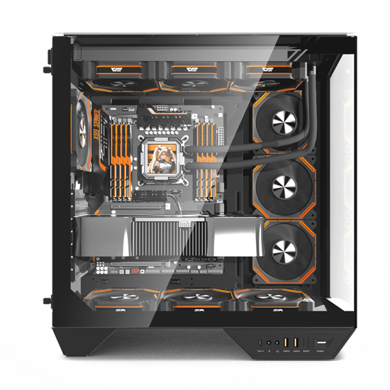 Kasë Darkflash DY470 / ATX Mid-Tower / Panoramic 3-Sided Glass / 4x120mm ARGB / USB Type-C – Zezë 3