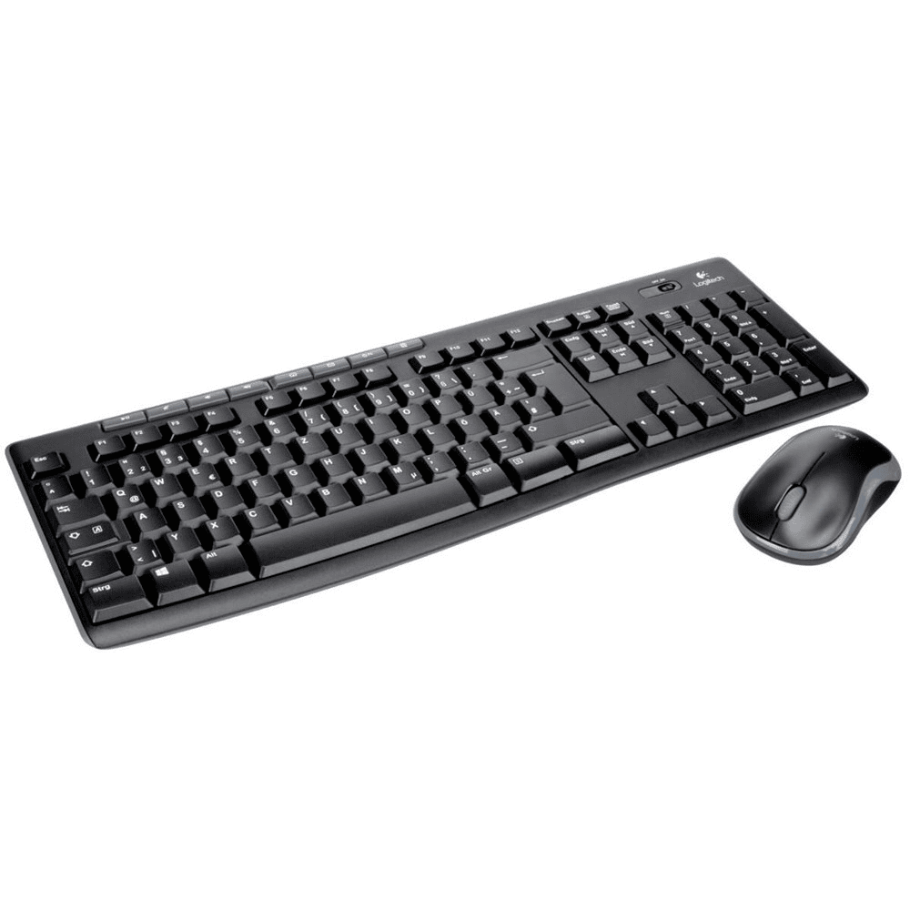 Logitech MK270 Wireless Combo – Tastierë + Maus, 2.4GHz, QWERTZ DE, Nano USB Receiver – Zezë