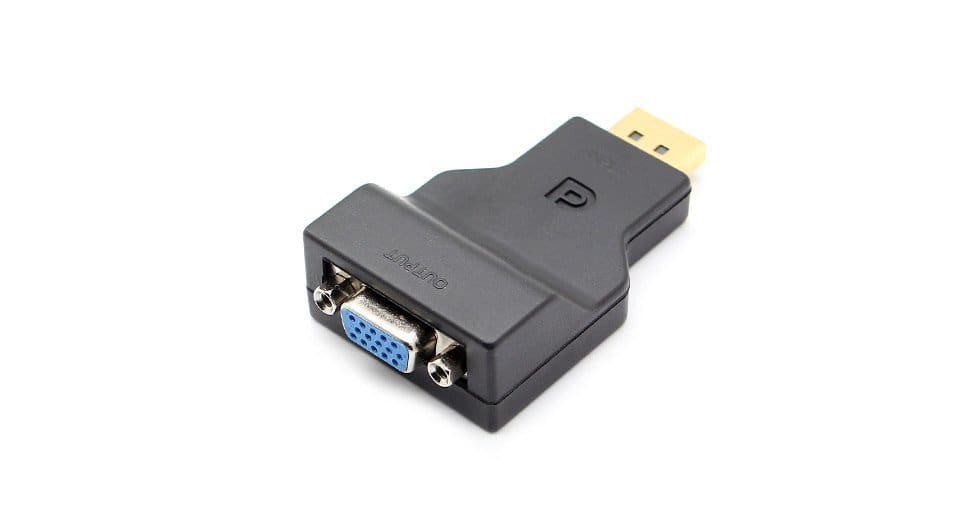 Konverter Display Port / Mashkull në VGA Femer / I zi 5