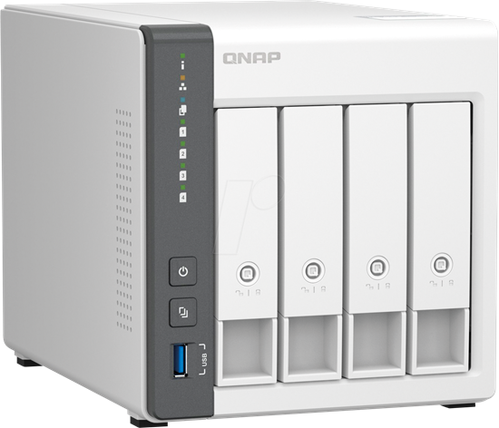 QNAP TS-433-4G 4-Bay NAS Server – ARM Cortex-A55 Quad-Core, 4GB RAM, 2.5GbE, Tower White