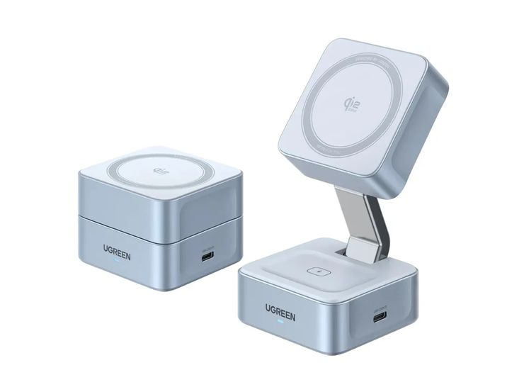Adapter UGREEN Nexode Pro 65620 / 100W / 4x USB-C / USB-A / GaN / Smart Display / Touch Control - Gri 9