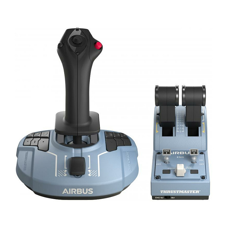Kontroller,Timon & Pedale Thrustmaster TCA Officer Pack Airbus Edition / Sidestick & Throttle Quadrant for PC - Blu e hapur