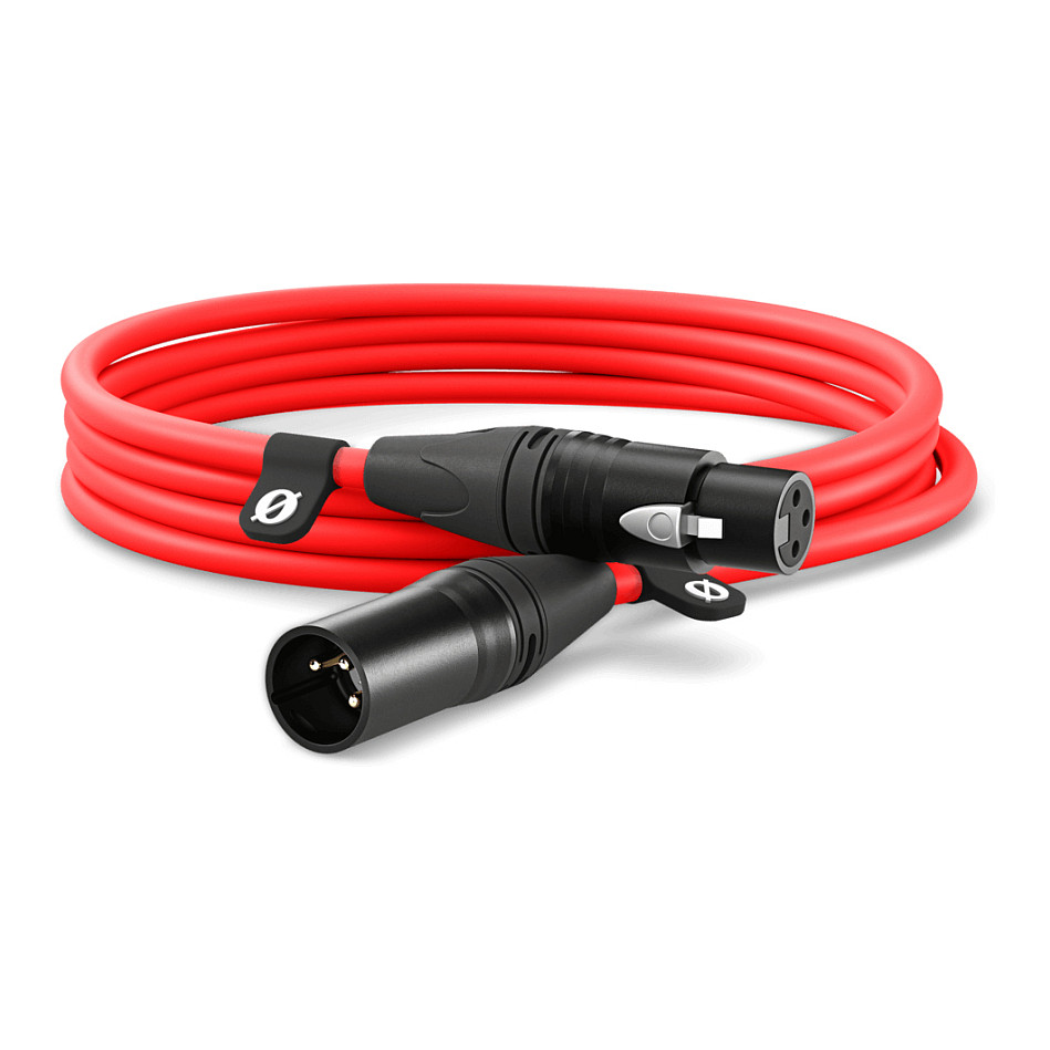 Kabllo RØDE XLR3M-R, XLR Mashkull në XLR Femër, 3 m - E kuqe