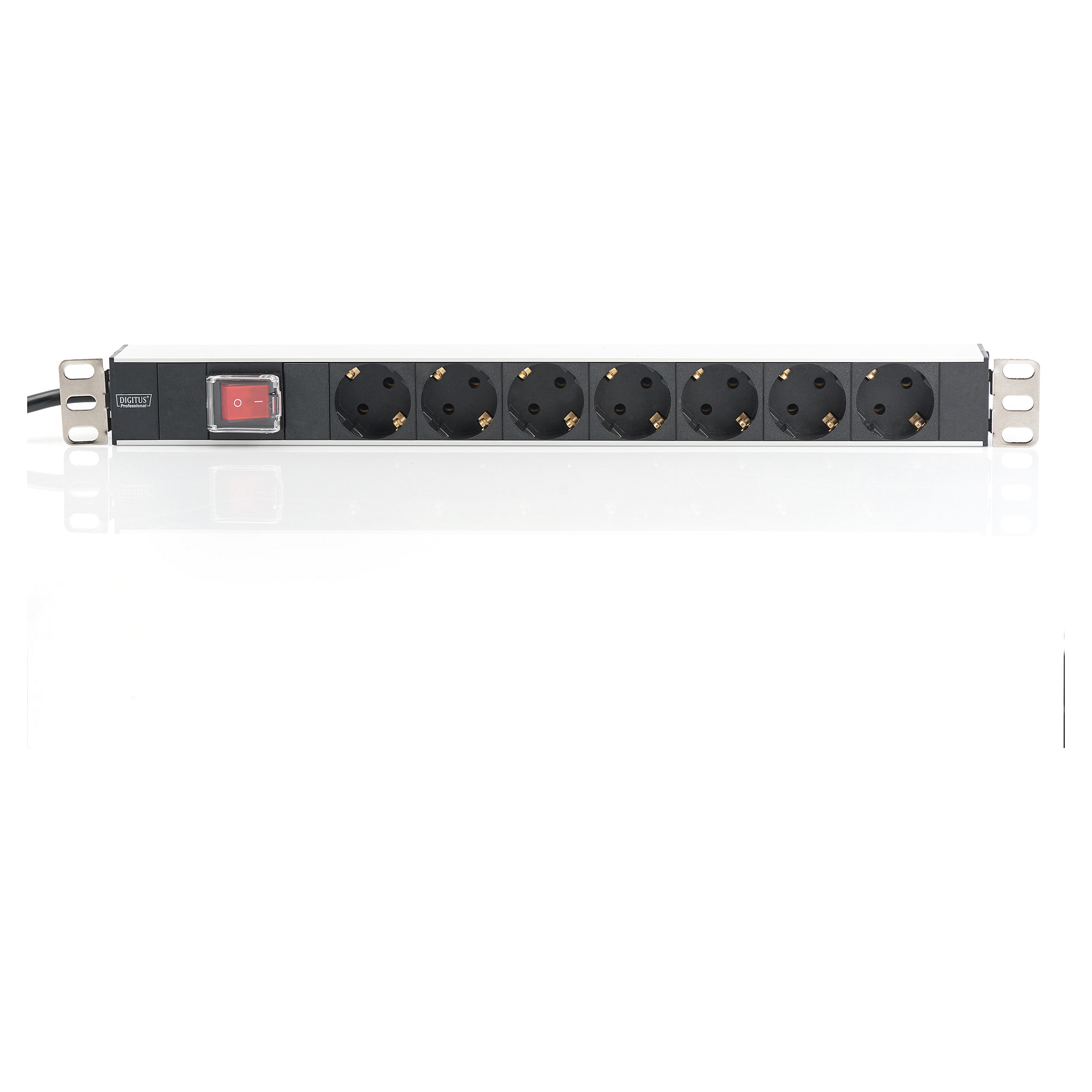 Zgjatues elektrik DIGITUS DN-95402, 7 priza, 19", 1U, 16A, 4000W, kabllo 2 m, me ndërprerës - Zezë 2