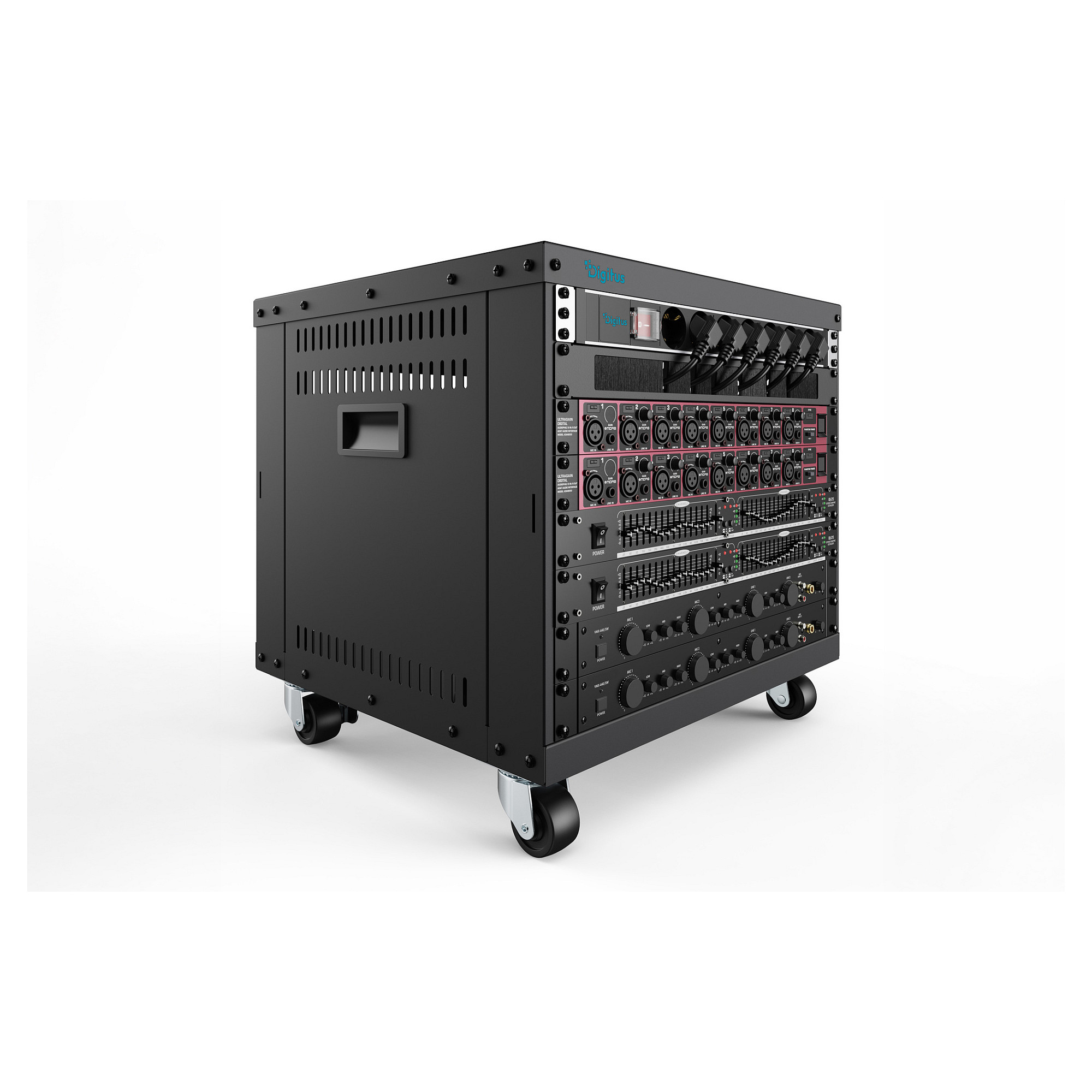 DIGITUS DN-48000 Universal 19" Equipment Rack / 8U / me Rrota / 420×507×460mm – Zezë 3