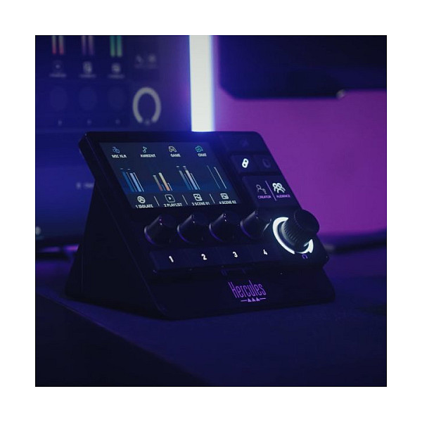 Kontrollues audio për transmetim Hercules Stream 200 XLR, kartë zanore e integruar, hyrje mikrofoni XLR, ekran LCD 4.3", USB-C - Zezë 5