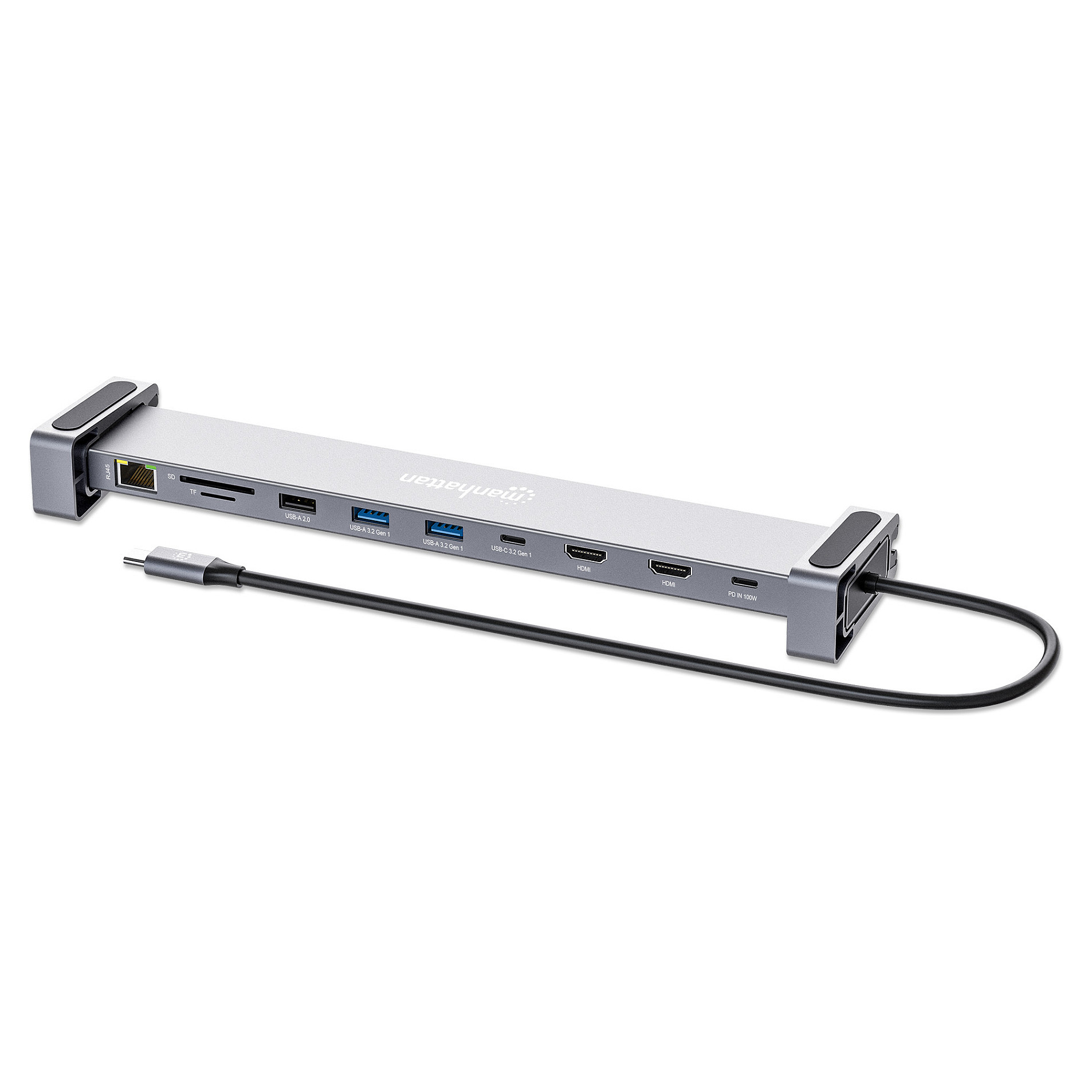 Docking station MANHATTAN / 10-in-1 / 4K / USB-C / PD / 2xHDMI