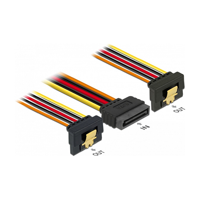 Kabllo për Furnizim me Energji DeLOCK 60159, SATA 15-pin në 2 x SATA 15-pin, 30 cm - Shumëngjyrëshe 2
