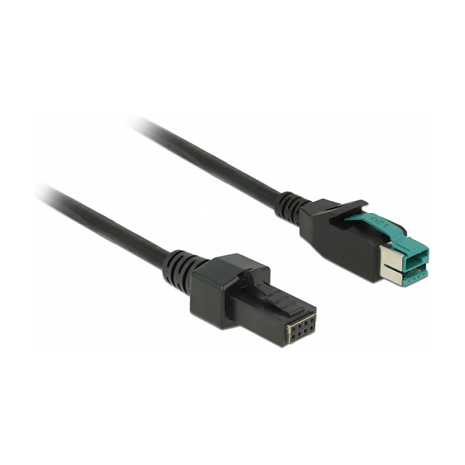 Kabllo për Furnizim me Energji DeLOCK 85484, PoweredUSB 12 V mashkull në 2 × 4-pin mashkull, USB 2.0, 3 m - Zezë 2