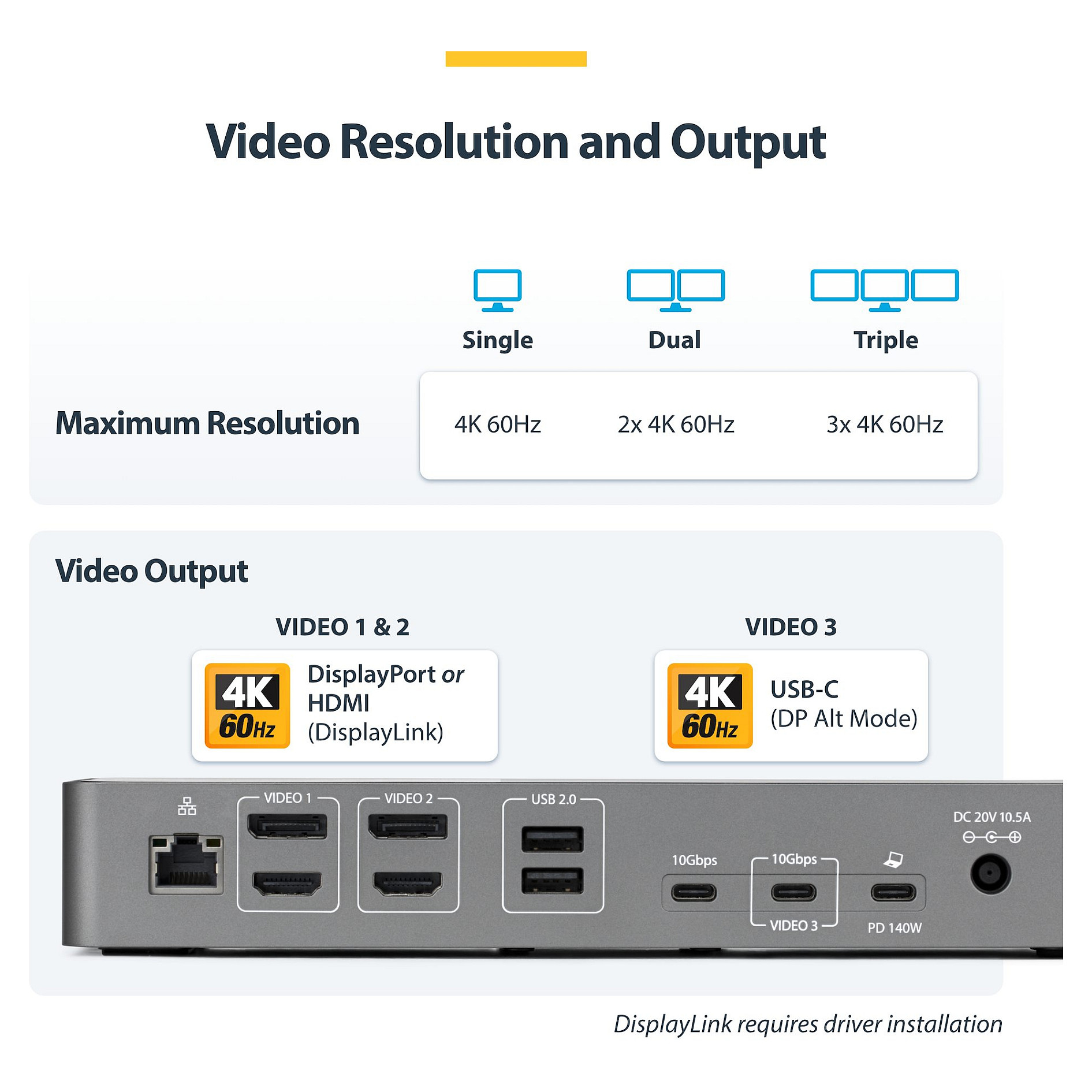Docking Station StarTech USB-C to USB-A / USB-C / USB 2.0 / HDMI / DP / LAN thumbnail 5