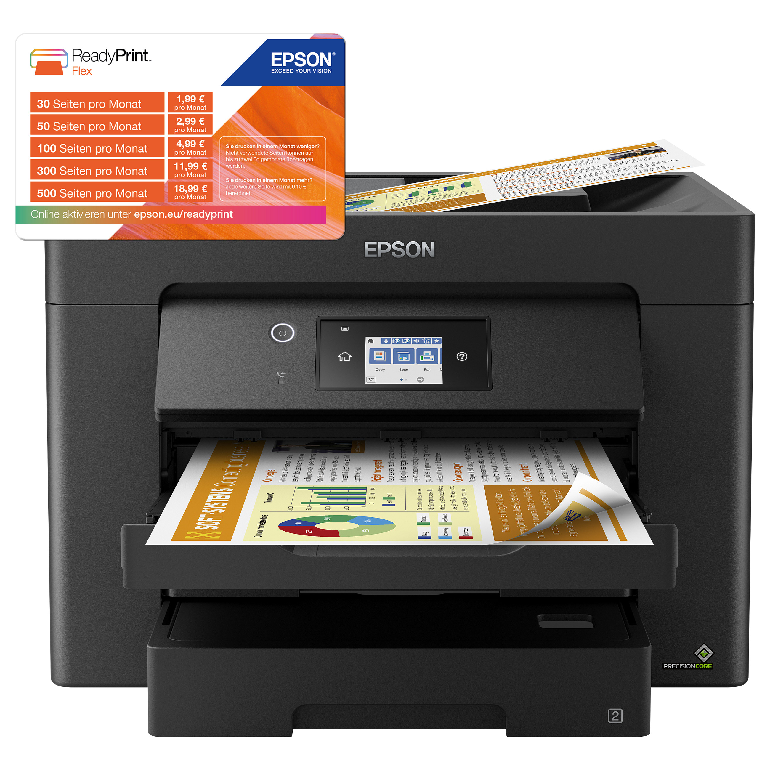 Printer T Epson WorkForce WF-7830DTWF 4in1 A4/A3 LAN WLAN WiFi Duplex ADF thumbnail 2